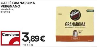 Coop CAFFÈ GRANAROMA VERGNANO miscela ricca, 2 x 250 g offerta