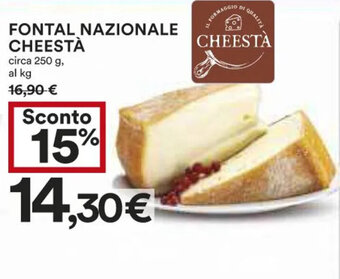 Coop FONTAL NAZIONALE CHEESTÀ circa 250 g offerta