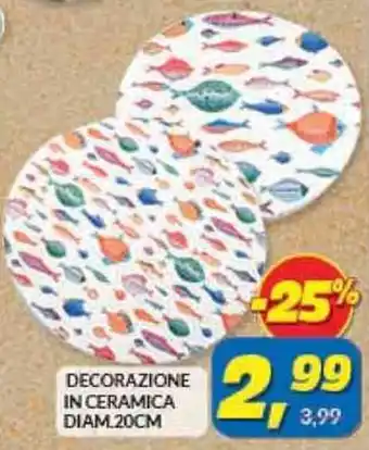 DECORAZIONE IN CERAMICA DIAM 20CM