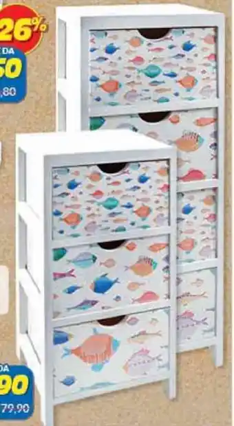 Risparmio Casa MOBILETTO 3 CASSETTI IN LEGNO H61X30X24CM offerta