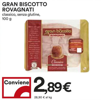 Coop GRAN BISCOTTO ROVAGNATI classico, senza glutine, 100 g offerta