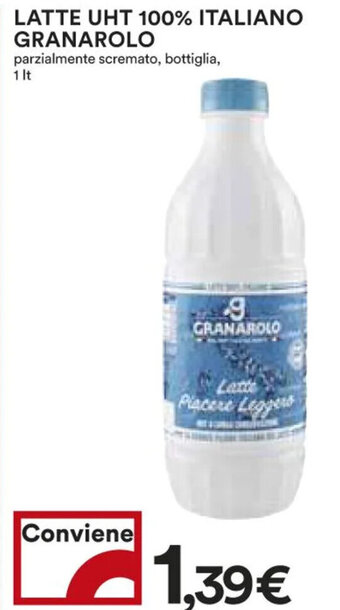 Coop LATTE UHT 100% ITALIANO GRANAROLO parzialmente scremato, bottiglia, 1 It offerta
