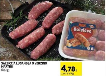 Coop SALSICCIA LUGANEGA O VERZINO MARTINI 600 g offerta