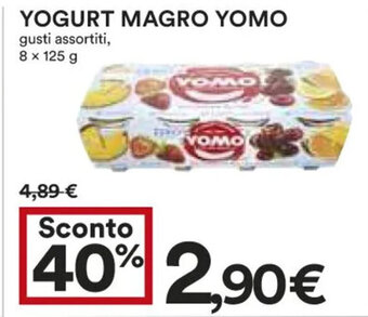 Coop YOGURT MAGRO YOMO gusti assortiti, 8 x 125 g offerta