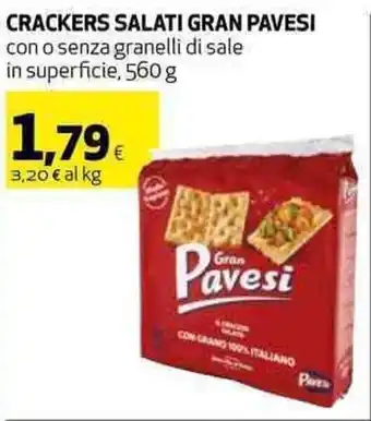 Coop CRACKERS SALATI GRAN PAVESI con o senza granelli di sale in superficie, 560 g offerta