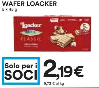 Coop WAFER LOACKER 5 x 45 g offerta