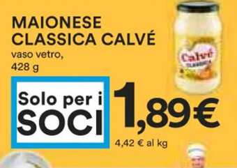 Coop MAIONESE CLASSICA CALVÉ vaso vetro, 428 g offerta