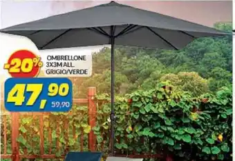 Risparmio Casa OMBRELLONE 3X3M ALL GRIGIO/VERDE offerta