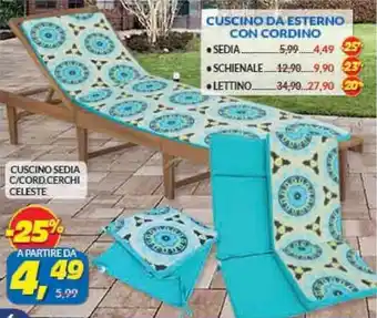 Risparmio Casa CUSCINO SEDIA C/CORD.CERCHI CELESTE offerta