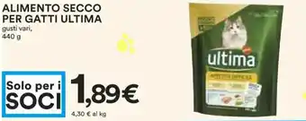 Coop ALIMENTO SECCO PER GATTI ULTIMA gusti vari, 440 g offerta