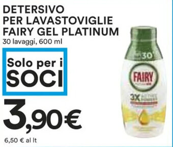 Coop DETERSIVO PER LAVASTOVIGLIE FAIRY GEL PLATINUM 30 lavaggi, 600 ml offerta