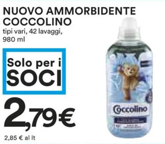 Coop NUOVO AMMORBIDENTE COCCOLINO tipi vari, 42 lavaggi, 980 ml offerta