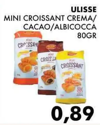 ULISSE MINI CROISSANT CREMA/ CACAO/ALBICOCCA 80 gr