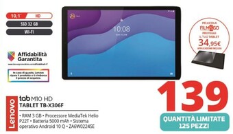 Comet Lenovo tab m10 hd tablet tb - x306f offerta
