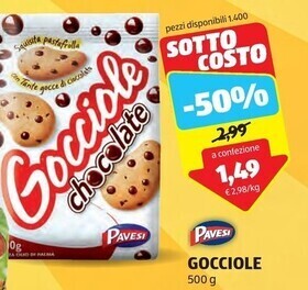 ALDI Pavesi gocciole offerta