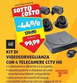 ALDI Easy home kit di videosorveglianza con telecamere cctv hd offerta