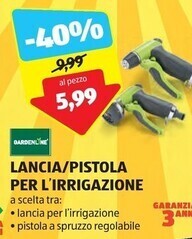 ALDI Gardenline lancia/pistola per l'irrigazione offerta