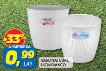 Risparmio Casa VASO NATURAL 14CM BIANCO offerta
