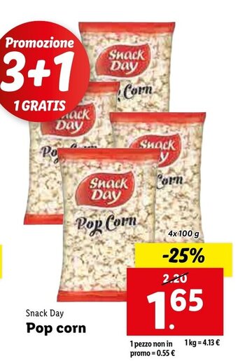 Snack Day Pop corn 4 x 100 g