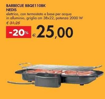 Bennet BARBECUE BBQE110BK NEDIS offerta