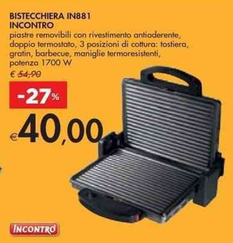 Bennet BISTECCHIERA IN881 INCONTRO offerta