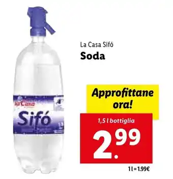 Lidl La Casa Sifó Soda 1,5 l bottiglia offerta
