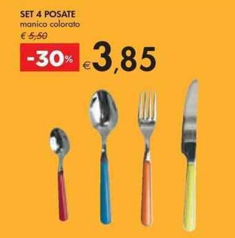 Bennet SET 4 POSATE manico colorato offerta