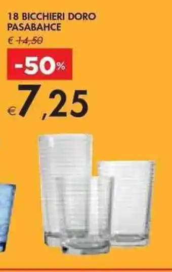 Bennet 18 BICCHIERI DORO PASABAHCE offerta