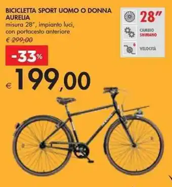Bennet BICICLETTA SPORT UOMO O DONNA AURELIA misura 28" offerta