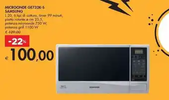 Bennet MICROONDE GE732K-S SAMSUNG offerta
