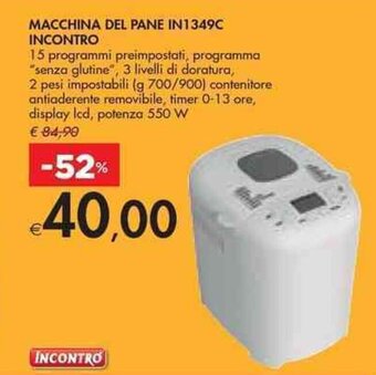 Bennet MACCHINA DEL PANE IN1349C INCONTRO offerta