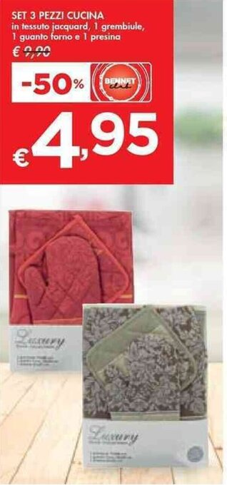 Bennet SET 3 PEZZI CUCINA offerta