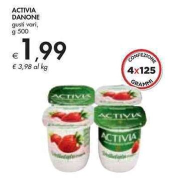 Bennet ACTIVIA DANONE gusti vari, g 500 offerta