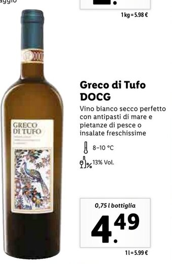 Lidl Greco di Tufo DOCG 0,75 l bottiglia offerta