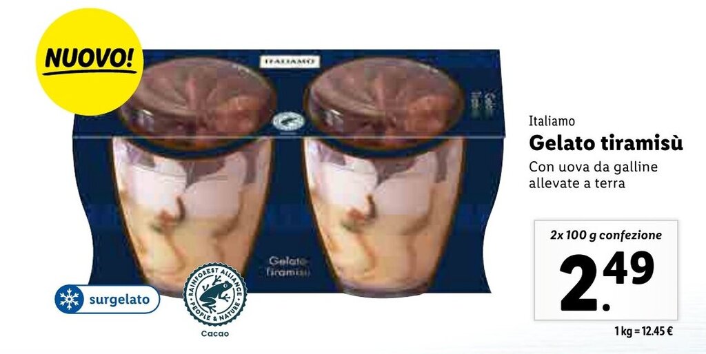 Italiamo Gelato tiramisù 2x 100 g confezione offerta di Lidl