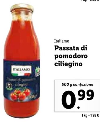 Lidl ITALIAMO Passata di pomodoro ciliegino 500 g confezione offerta
