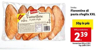Lidl Sondey Fiorentine di pasta sfoglia XXL 300 g confezione offerta
