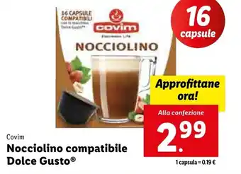 Lidl Covim Nocciolino compatibile Dolce Gusto®Ⓡ offerta