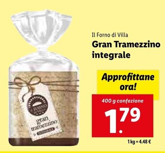 Lidl Il Forno di Villa Gran Tramezzino integrale 400 g confezione offerta