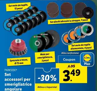 Lidl PARKSIDEⓇ Set accessori per smerigliatrice angolare offerta