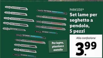 Lidl PARKSIDEⓇ Set lame per seghetto a pendolo, 5 pezzi offerta