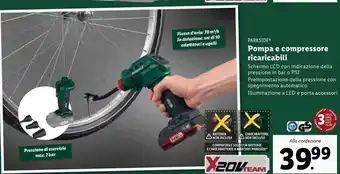 Lidl PARKSIDEⓇ Pompa e compressore ricaricabili offerta