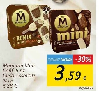 Carrefour Market Magnum mini conf. 6 pz gusti assortiti offerta