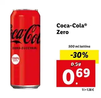Lidl Coca-Cola® Zero 500 ml lattina offerta