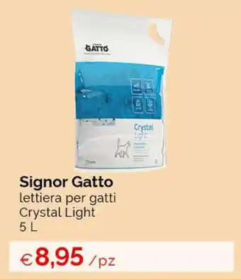 Acqua & Sapone Signor Gatto lettiera per gatti Crystal Light 5 L offerta