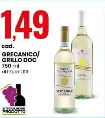Eurospin GRECANICO/ GRILLO DOC 750 ml offerta