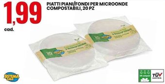 Eurospin PIATTI PIANI/FONDI PER MICROONDE COMPOSTABILI, 20 PZ offerta