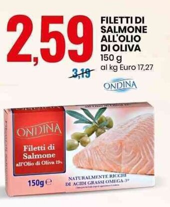 Eurospin FILETTI DI SALMONE ALL'OLIO DI OLIVA 150 g offerta