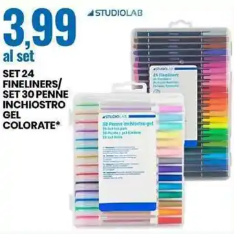 Eurospin SET 24 FINELINERS/ SET 30 PENNE INCHIOSTRO GEL COLORATE* offerta