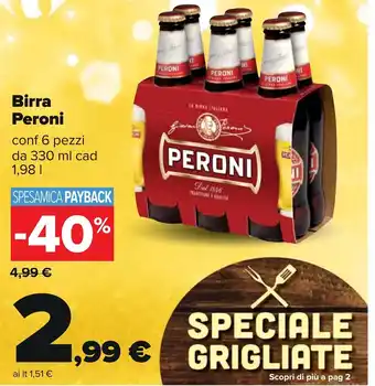 Carrefour Birra Peroni da 330 ml 1,98 l offerta
